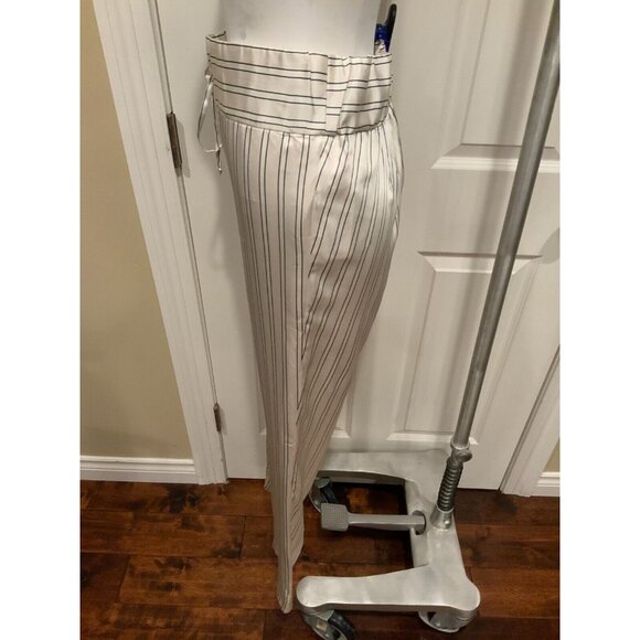 Maggie Marilyn Off white Silk Somewhere Striped Drawstring Pants $577 Size 6 - Picture 5 of 8